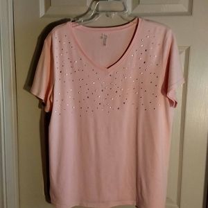 Women's Silverwear XL Embellished Pink Tee